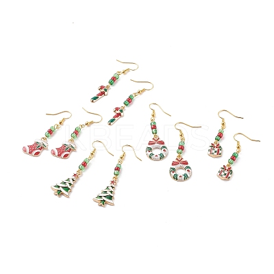 Brass Dangle Earrings EJEW-JE04511-S-1