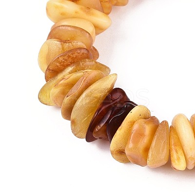 Natural Amber Beaded Stretch Bracelets for Men Women BJEW-T018-21-1