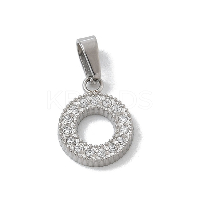 Ion Plating(IP) 304 Stainless Steel Micro Pave Cubic Zirconia Pendants STAS-Z107-06P-03-1