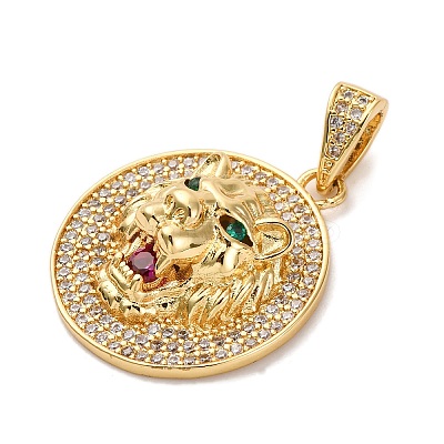 Brass Micro Pave Cubic Zirconia Pendants KK-U076-05G-1