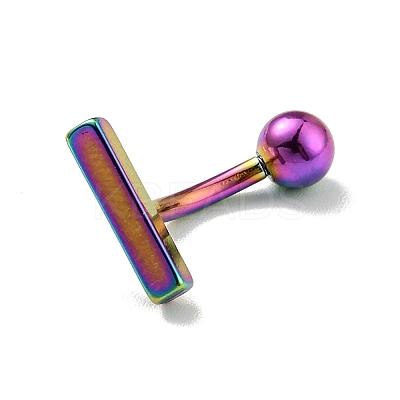 304 Stainless Steel T-Shaped Curved Barbell LS-AJEW-G041-04M-1