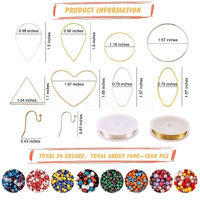 DIY Beads Geometry Drop Earring Making DIY-SZ0007-02-1