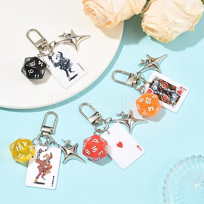 Acrylic Pendant Decorations HJEW-YW00308-01-1