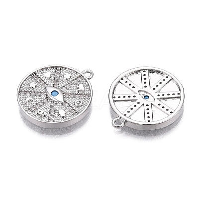 Brass Micro Pave Cubic Zirconia Pendants KK-S356-012P-NF-1