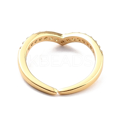 Clear Cubic Zirconia Crown Open Cuff Ring for Women X-RJEW-C018-15G-1