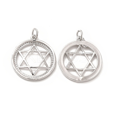 Brass Micro Pave Cubic Zirconia Pendants KK-E068-VB428-1