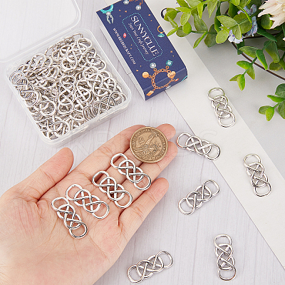 50Pcs Tibetan Style Alloy Connector Charms TIBE-SC0004-57-1