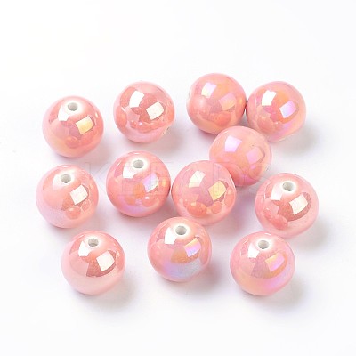 Glazed Porcelain Round Beads X-PORC-S490-8mm-06-1