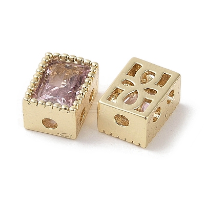 Brass with Cubic Zirconia Beads KK-G491-35G-04-1