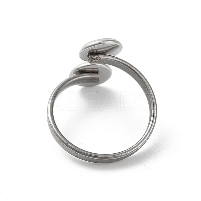 Non-Tarnish 304 Stainless Steel Open Cuff Ring Findings X-STAS-E124-05A-P-1