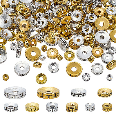 200Pcs 10 Styles Tibetan Style Alloy Spacer Beads FIND-PH0025-38-1