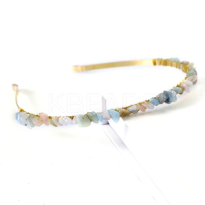 Natural Morganite Hair Bands PW-WGC1C33-40-1