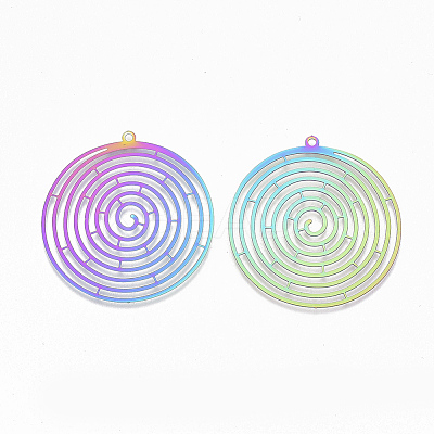 Ion Plating(IP) 201 Stainless Steel Filigree Pendants LS-X-STAS-S108-93-1