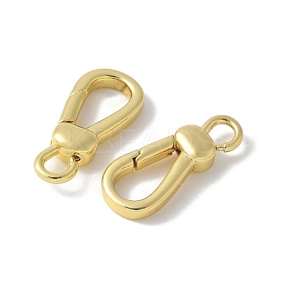 Brass Keychain Clasps KK-F893-15G-1