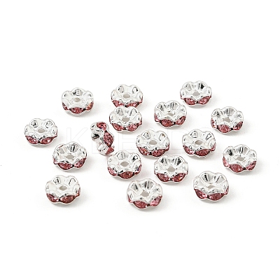 Brass Rhinestone Spacer Beads RB-A014-L8mm-27S-1