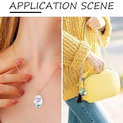 15Pcs 5 Styles Transparent Glass Pendants GLAA-YW0004-65-1