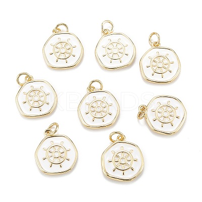 Brass Enamel Pendants X-KK-A155-07G-1