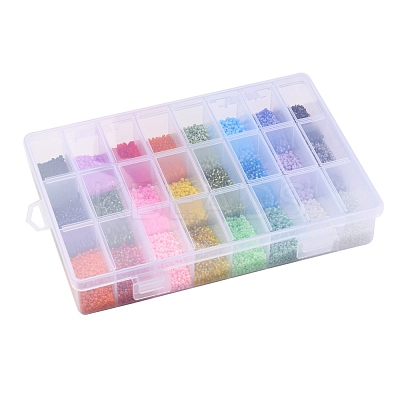 24 Colors 12/0 Glass Seed Beads SEED-X0052-02-2mm-1