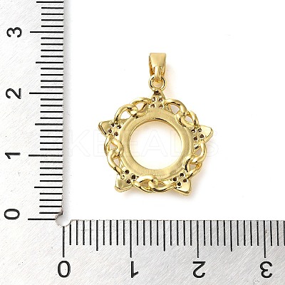 Brass Micro Pave Cubic Pendants KK-M099-07G-1