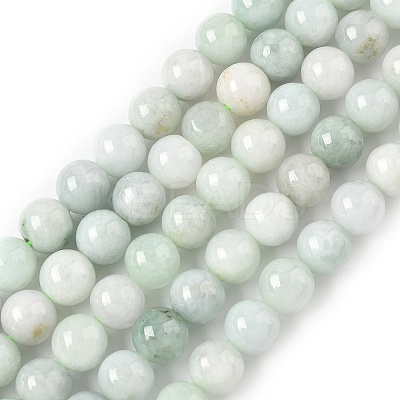Natural Myanmar Jadeite Beads Strands G-M454-A01-8mm-1