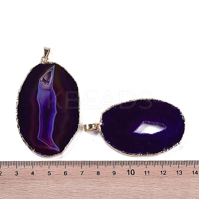Natural Agate Big Pendants KK-F868-29G-01-1