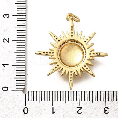 Brass Micro Pave Cubic Zirconia Pendants KK-Q043-25G-1
