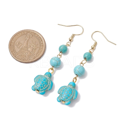 Synthetic Turquoise Dangle Earrings EJEW-JE05849-03-1