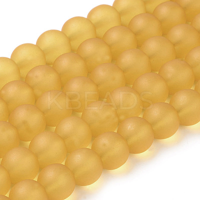 Baking Paint Transparent Glass Bead Strands GLAA-S031-10mm-11-1