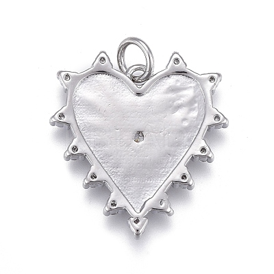 Brass Micro Pave Clear Cubic Zirconia Pendants ZIRC-M108-29-P-1