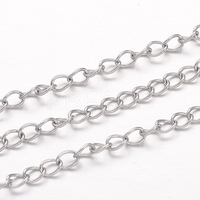 Tarnish Resistant 304 Stainless Steel Curb Chains X-CHS-K004-11P-0.8mm-1