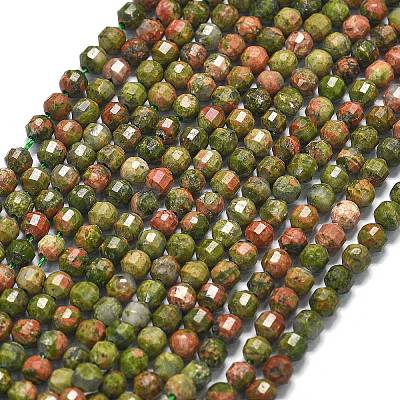 Natural Unakite Beads Strands G-A260-A41-01-1