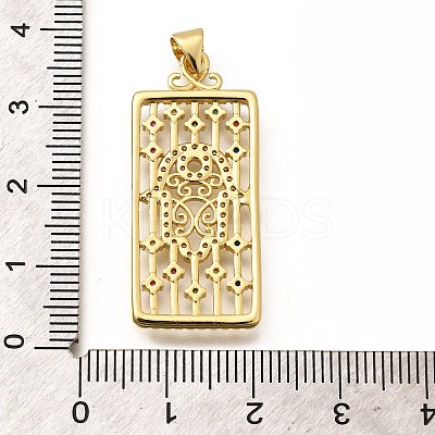Rack Plating Brass Micro Pave Cubic Zirconia Pendants KK-L226-030G-05-1