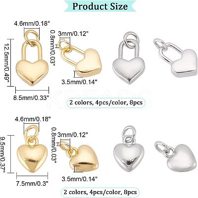 16Pcs 4 Style Rack Plating Real 18K Gold Plated Brass Pendants KK-FH0003-96-1
