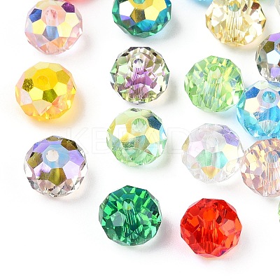 Faceted Transparent Glass Beads GLAA-E047-01B-1