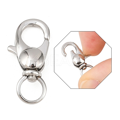 Tarnish Resistant 304 Stainless Steel Swivel Lobster Claw Clasps X-STAS-R065-10-1