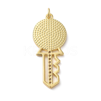 Rack Plating Brass Pave Cubic Zirconia Enamel Pendants KK-O142-30G-1