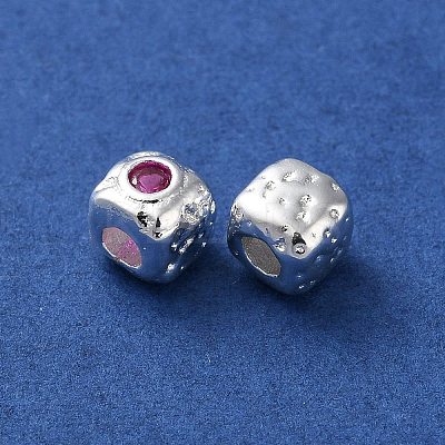 Brass Micro Pave Cubic Zirconia Beads KK-P256-09S-02-1