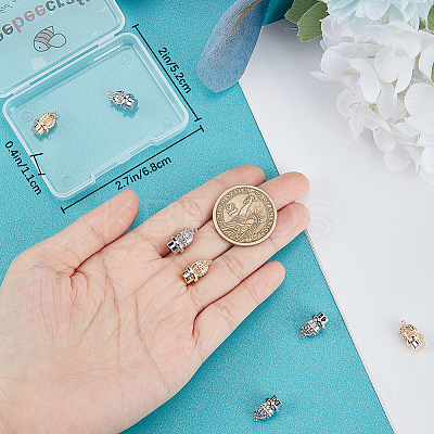 10Pcs 2 Colors Brass Charms KK-BBC0011-09-1