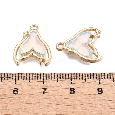 Rack Plating Alloy Glass Pendants FIND-N005-14A-1