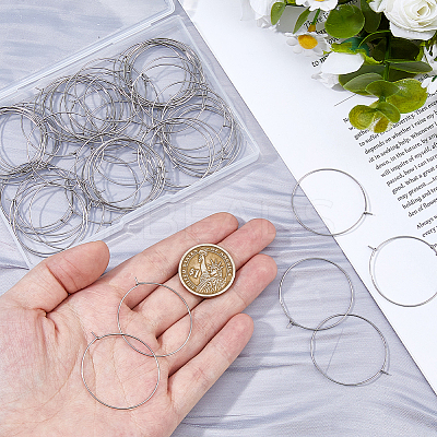 200pcs 316 Surgical Stainless Steel Hoop Earring Findings STAS-HS0001-26B-1