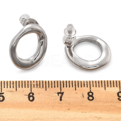 304 Stainless Steel Chunky Oval Studs Earrings for Women EJEW-K306-28P-1