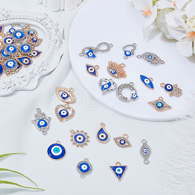 40Pcs Zinc Alloy Rhinestone Connector Charms & Pendants Kits FIND-HY0004-30-1