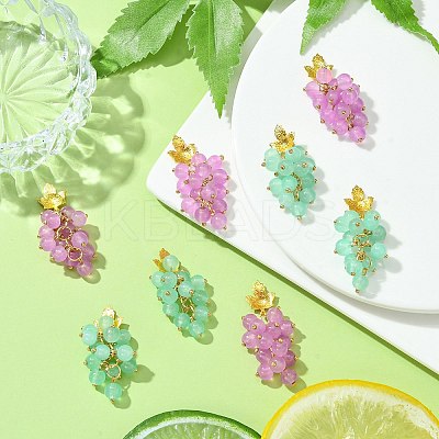 10Pcs 2 Colors Imitation Jade Glass Pendants FIND-CJ0002-05-1