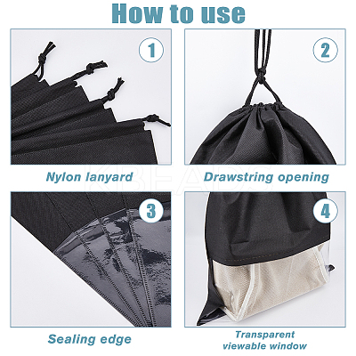 Non-woven Fabric Shoes Storage Bags with Visible Window ABAG-WH0045-13A-1