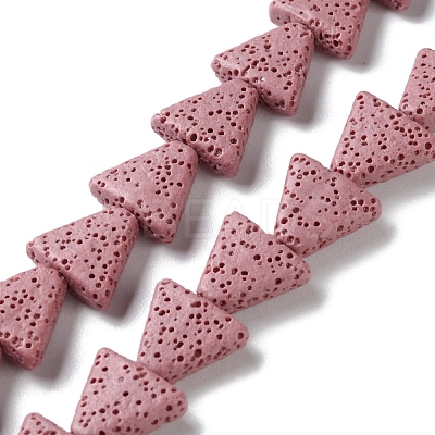 Triangle Dyed Natural Lava Rock Beads Strands G-O126-04A-05-1