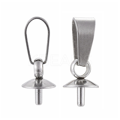 Tarnish Resistant 304 Stainless Steel Peg Bails Pendants STAS-E031-2-1