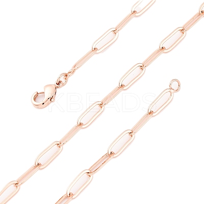 Brass Paperclip Chains Necklaces for Women NJEW-D302-69RG-1