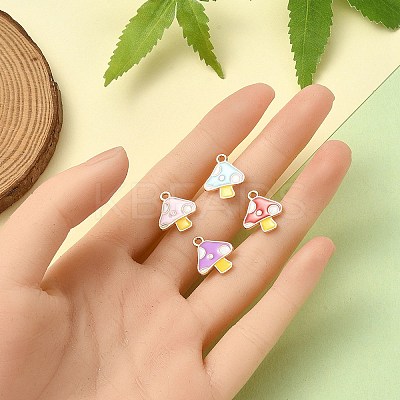 20Pcs 4 Colors Autumn Theme Alloy Enamel Charms ENAM-YW0003-40-1