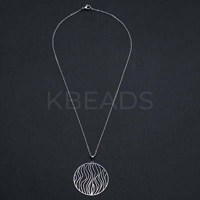 Non-Tarnish 201 Stainless Steel Pendant Necklaces NJEW-S105-JN603-45-1-1