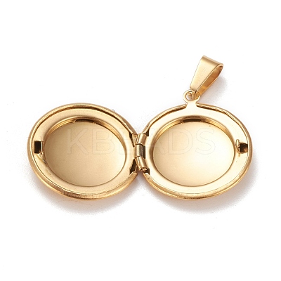 Ion Plating(IP) 316 Stainless Steel Locket Pendants X-STAS-K197-07G-1